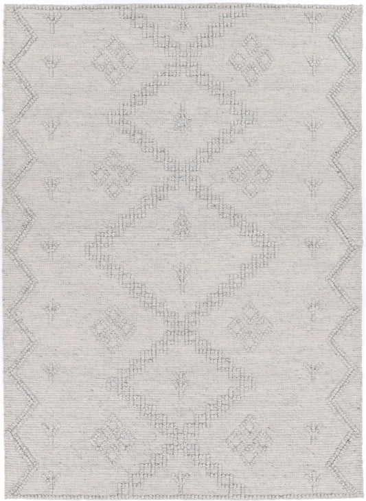 Varanasi Aztec Wool Blend Grey Rug