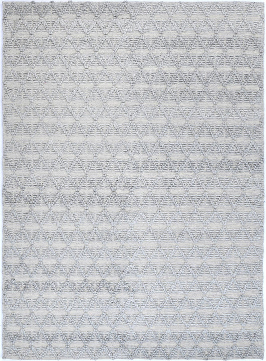 Kaiden Mosaic Tribal Grey Wool Rug