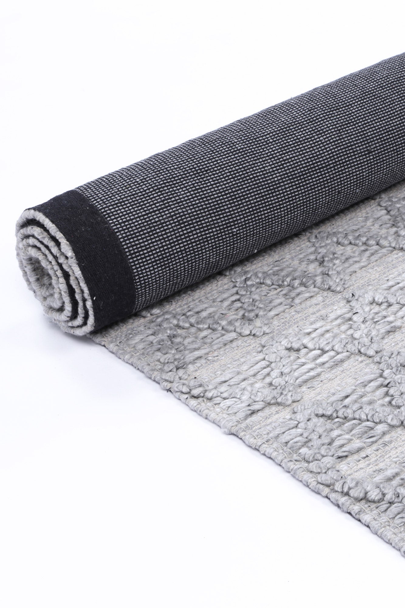 Kaiden Mosaic Tribal Grey Wool Rug