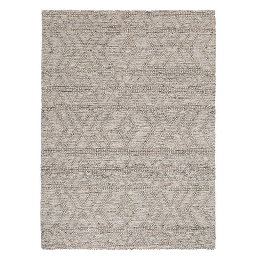 Kaiden Lattice Tribal Ash Wool Rug