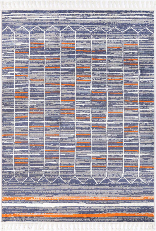 Millennium Talca Blue & Orange Contemporary Rug