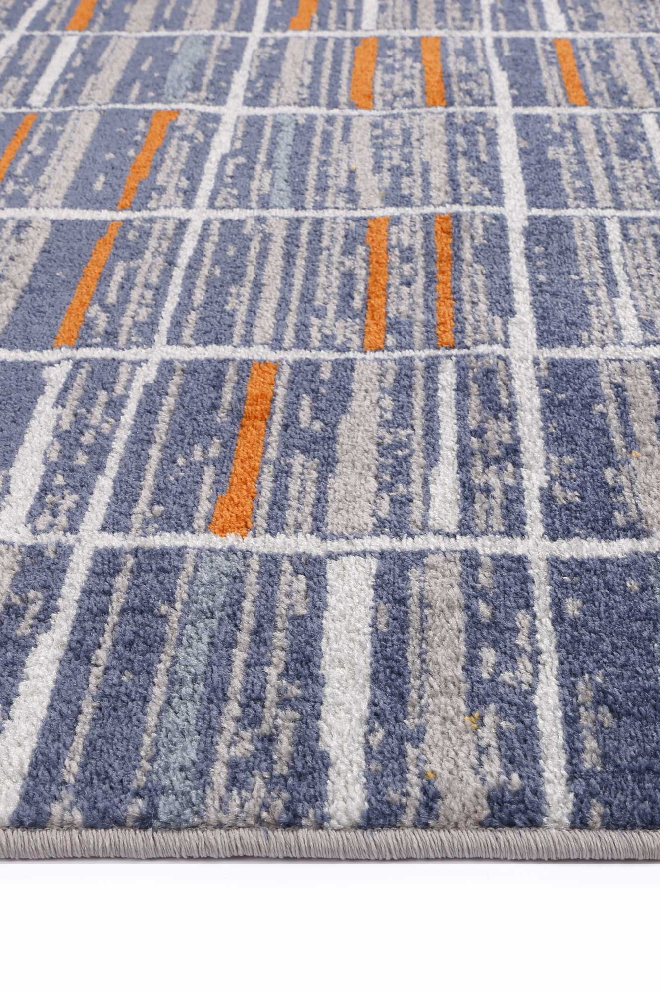 Millennium Talca Blue & Orange Contemporary Rug