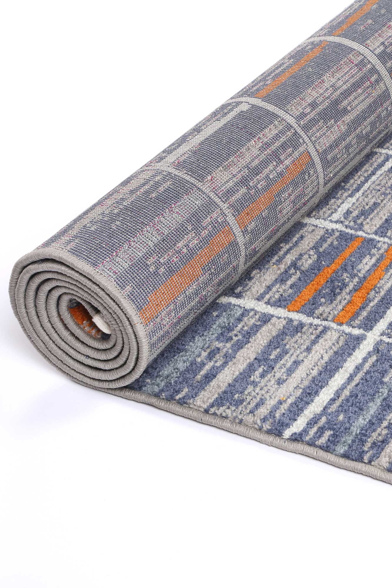 Millennium Talca Blue & Orange Contemporary Rug