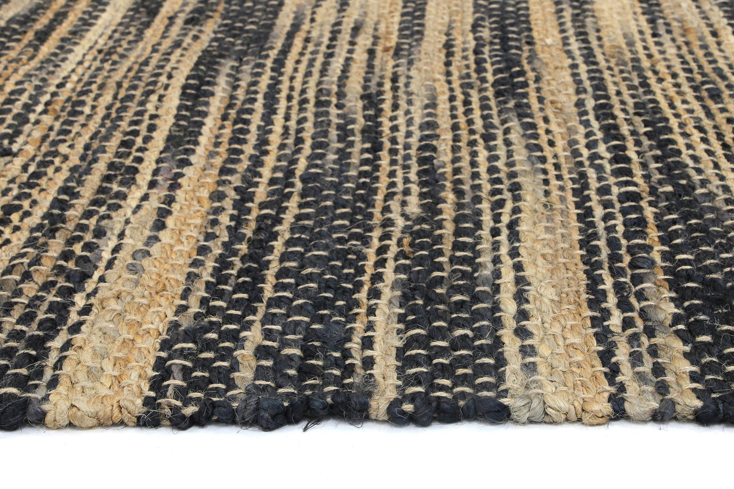 Tiger Grey Stipe Natural Jute Rug