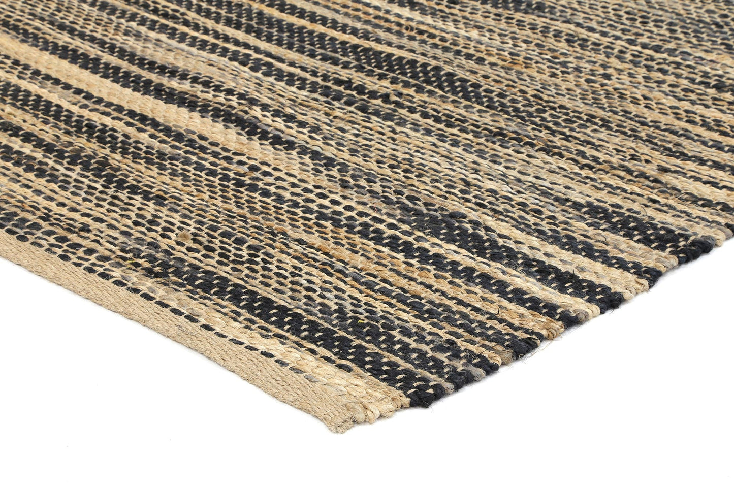 Tiger Grey Stipe Natural Jute Rug