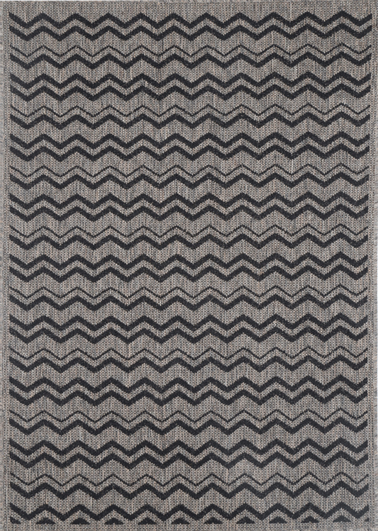 Sicili Brown Beige and Black Geometric Rug