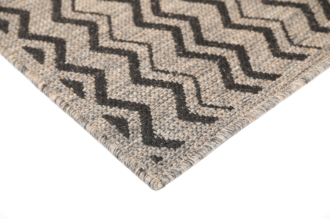 Sicili Brown Beige and Black Geometric Rug