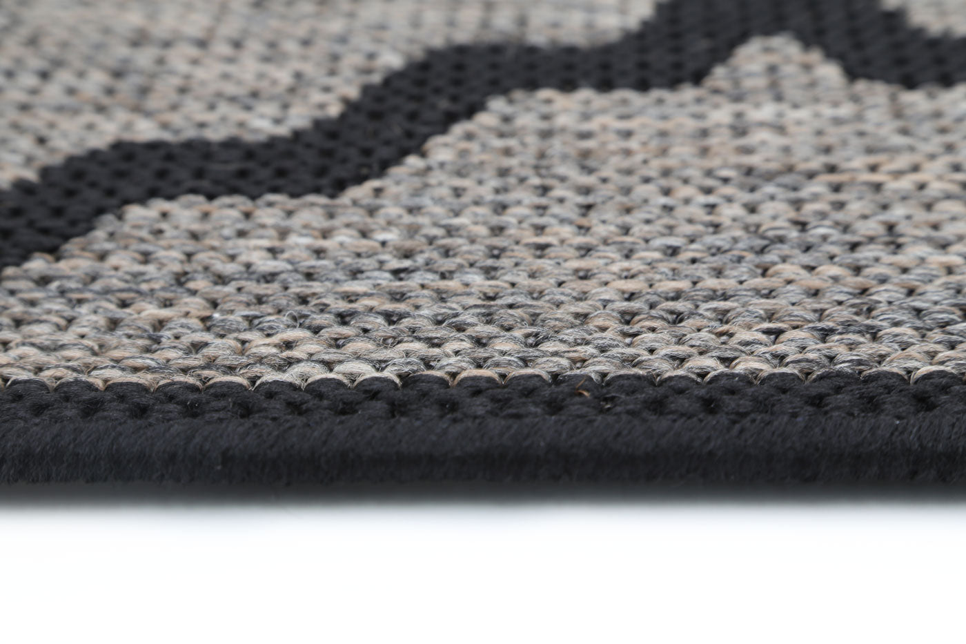 sicili Beige and Black Geometric Rug