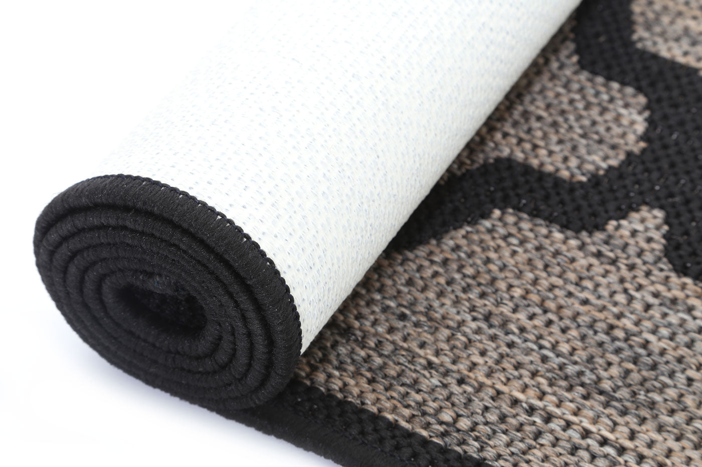 sicili Beige and Black Geometric Rug