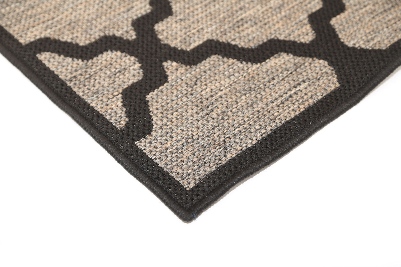 sicili Beige and Black Geometric Rug