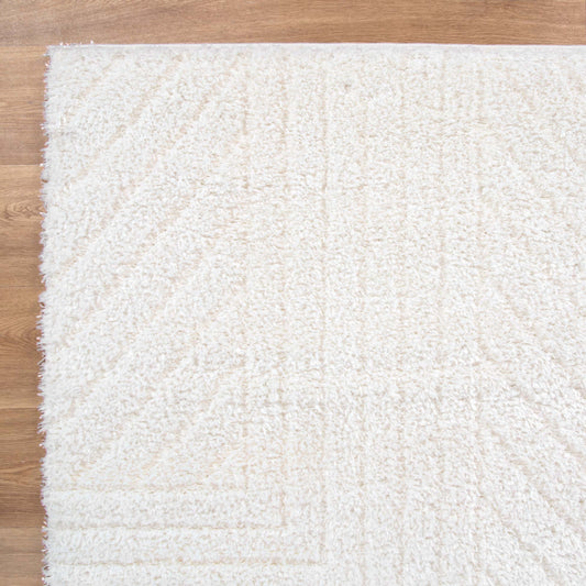 Authentic Modern Cream Shag Rug