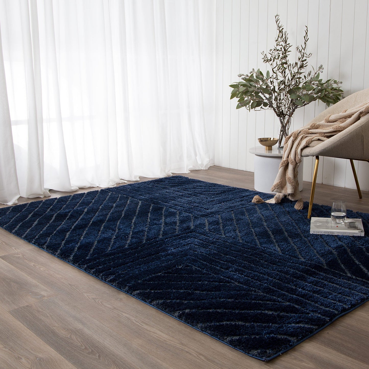 Authentic Modern Navy Shag Rug