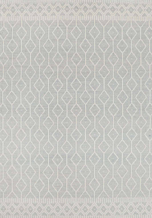 Wynter Lattice Light Grey Wool Rug