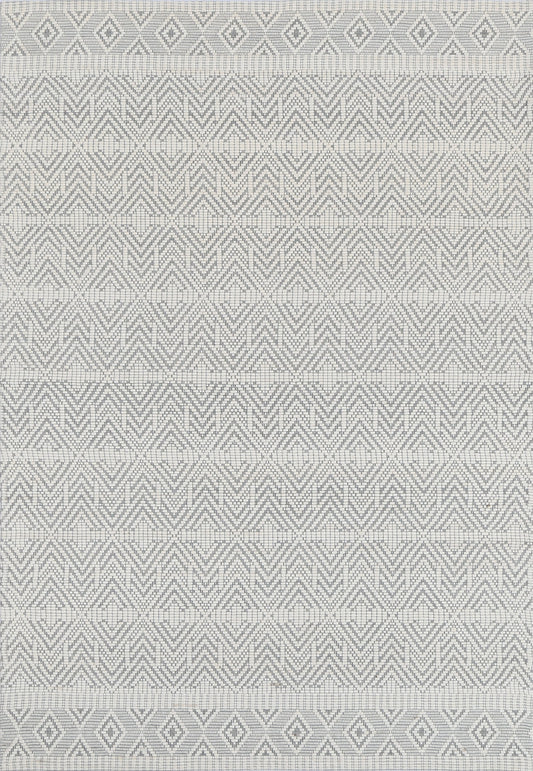 Wynter Chevron Light Grey Wool Rug