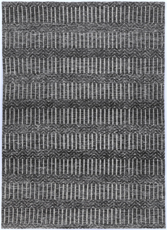 Zara Charcoal & Beige Cotton Blend Rug