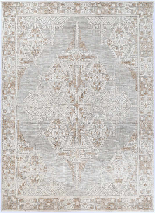 Zara Cream Cotton Blend Rug with traditional patterns