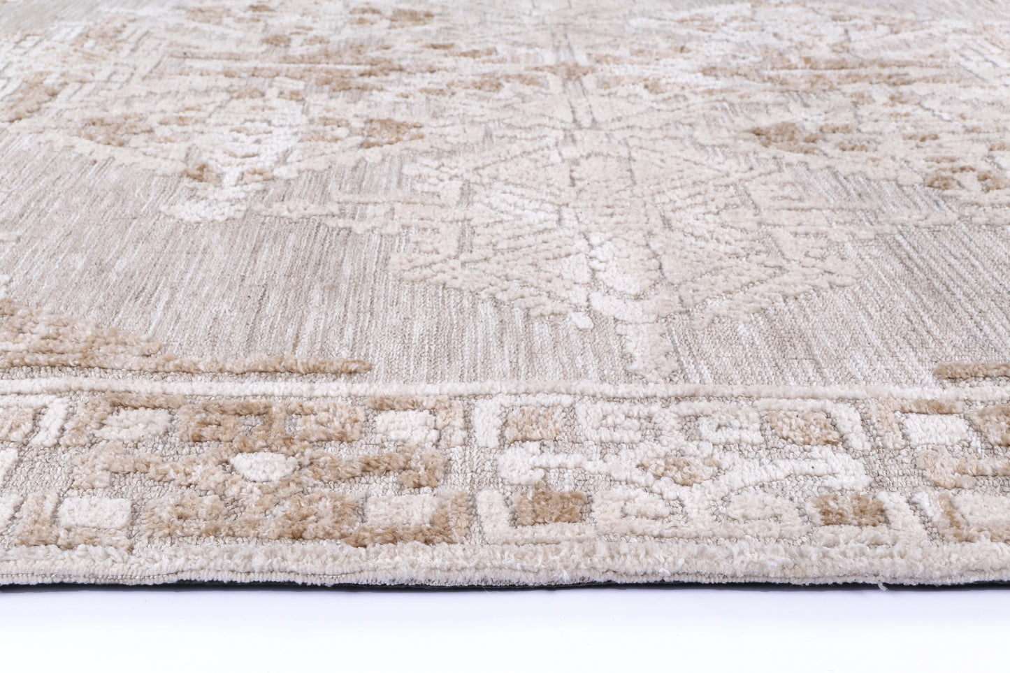 Zara Cream Cotton Blend Rug with traditional patterns