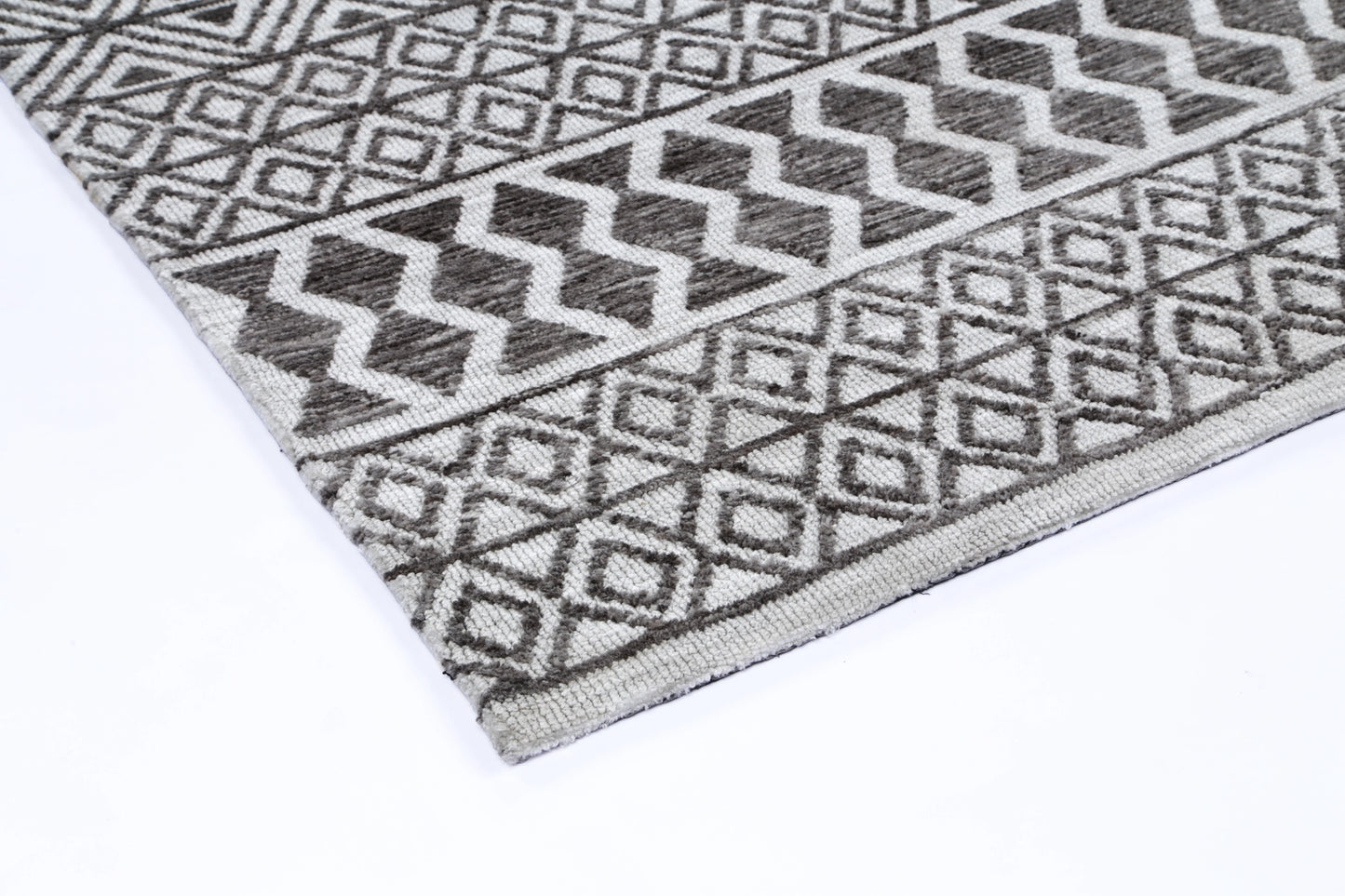 Zara Charcoal & Beige Cotton Blend Rug