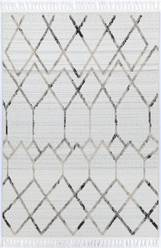 Mars Dorian Geometric Cream and Taupe Rug