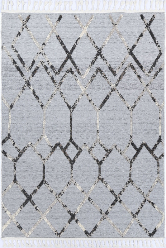 Mars Meliac Geomteric Grey and Taupe Rug