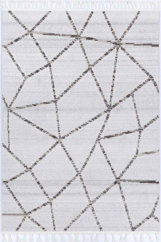 Mars Agros Geometric Cream and Beige Rug