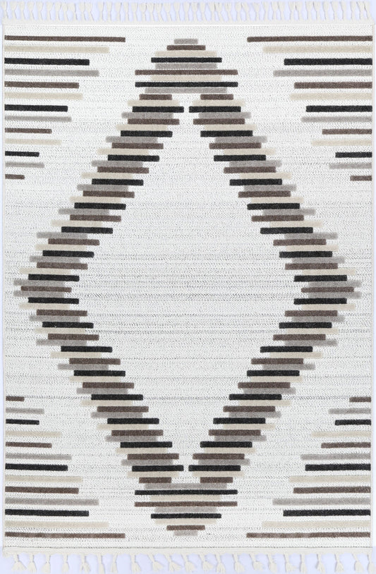 Mars Attica Diamond Stone and Grey Rug