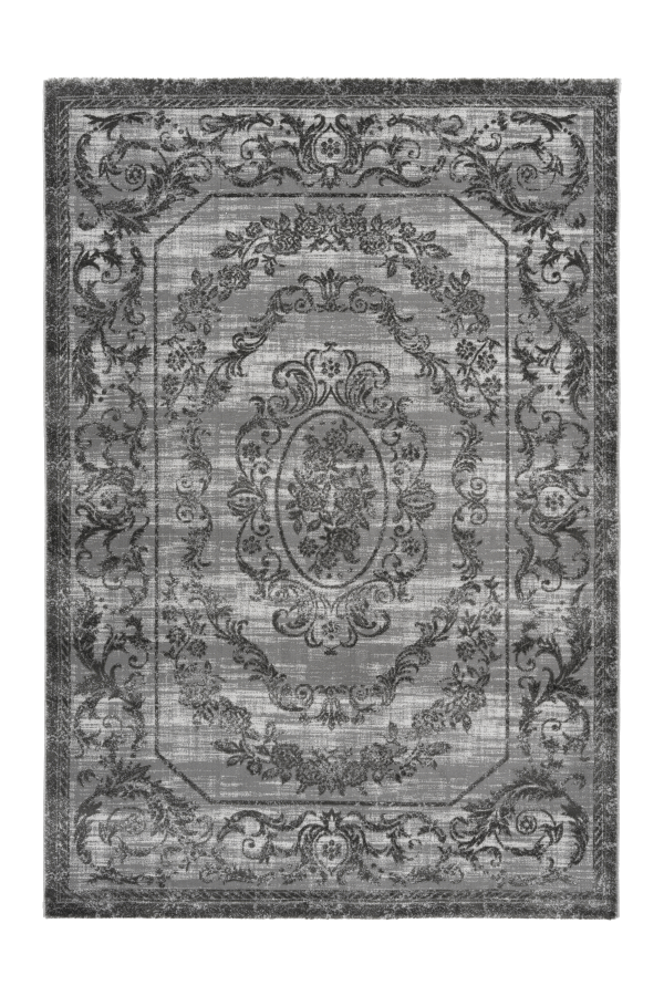 Aleyna 606 Silver Turkish Design Rug With Centre Medallion - Lalee Designer Rugs