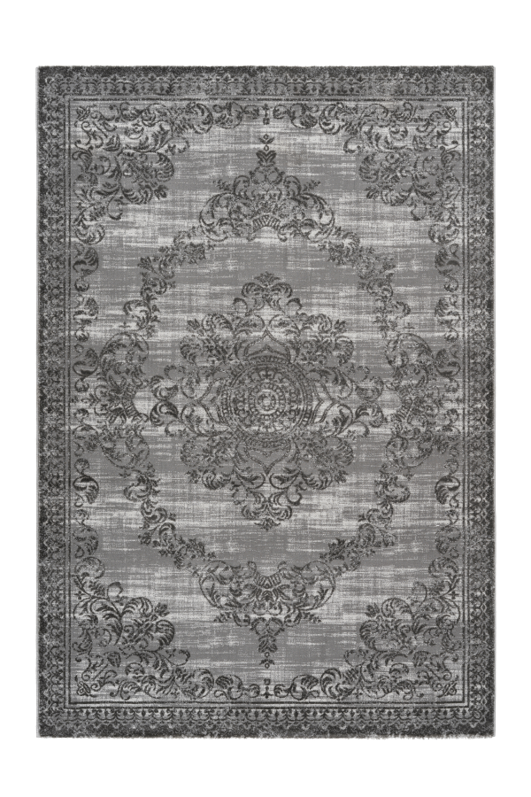 Aleyna 607 Silver Turkish Design Rug With Centre Medallion - Lalee Designer Rugs