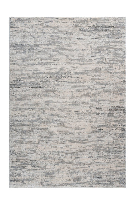 Silver Beige Textured Modern Rug