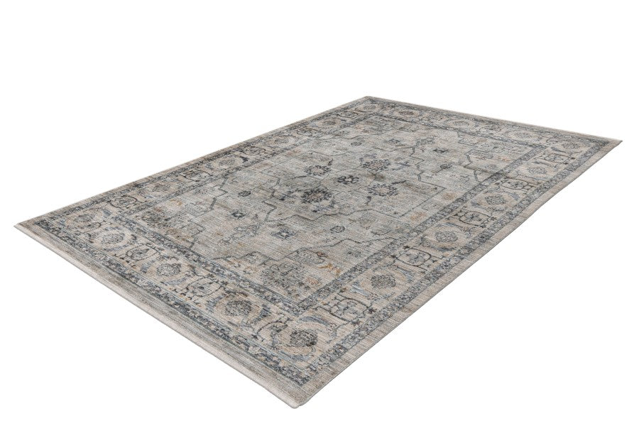 Quimper 701 Beige Vintage Inspired Rug With Medallion