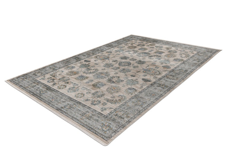 Quimper 702 Beige Vintage Inspired Floral Rug