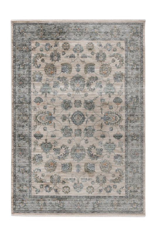 Quimper 702 Beige Vintage Inspired Floral Rug