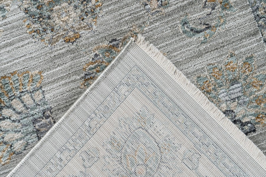 Quimper 702 Silver Vintage Inspired Rug