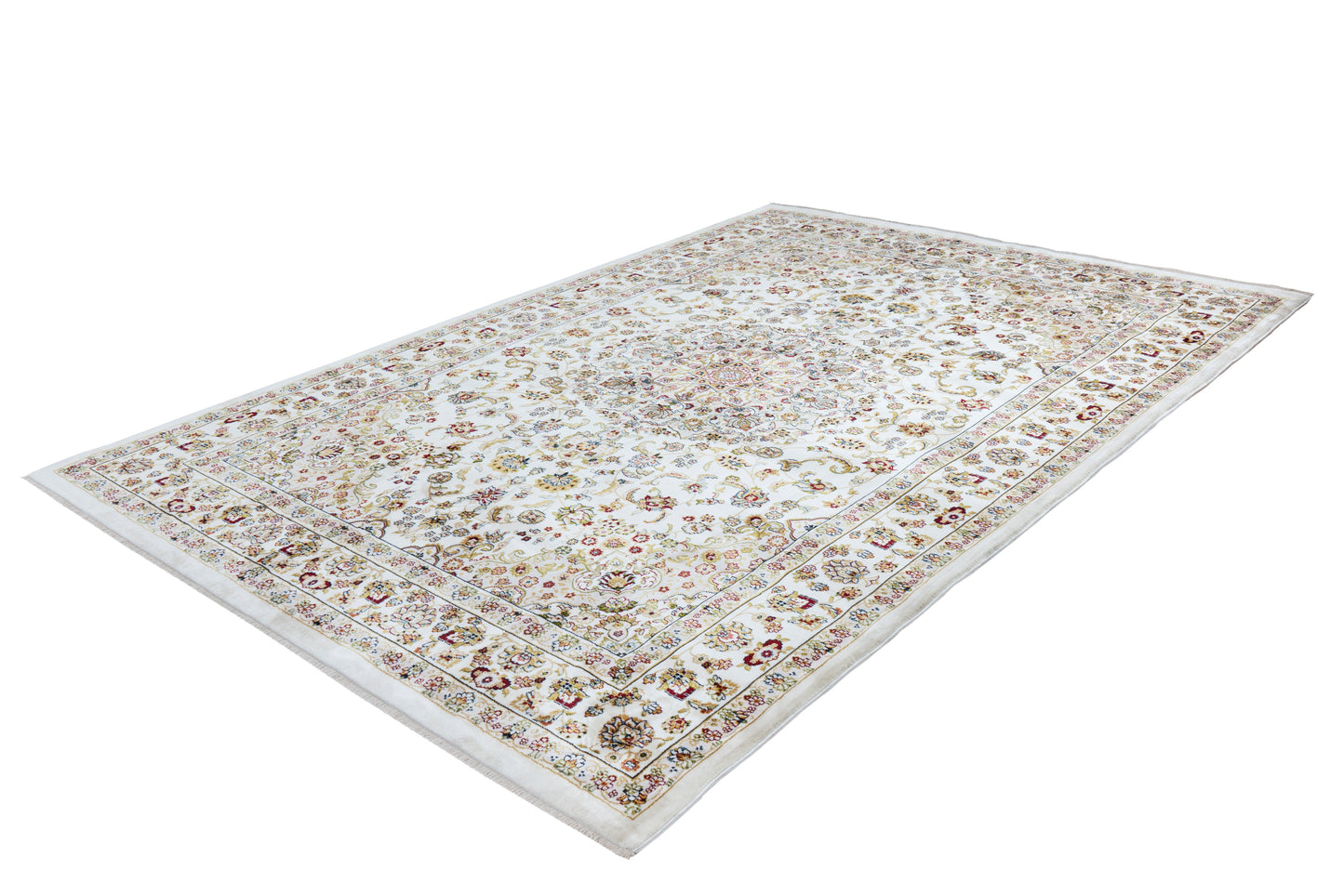 Classic 700 Cream Traditional Rug With Center Medallion - Lalee Designer Rugs