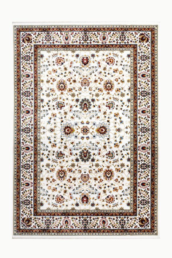 Traditional Cream Rug With Floral Patterns – Rugnet