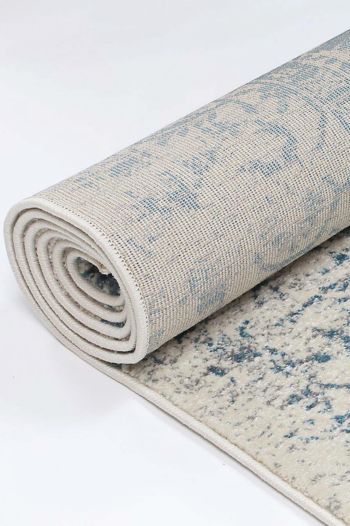 Exquisite Ivory & Blue Vintage Rug