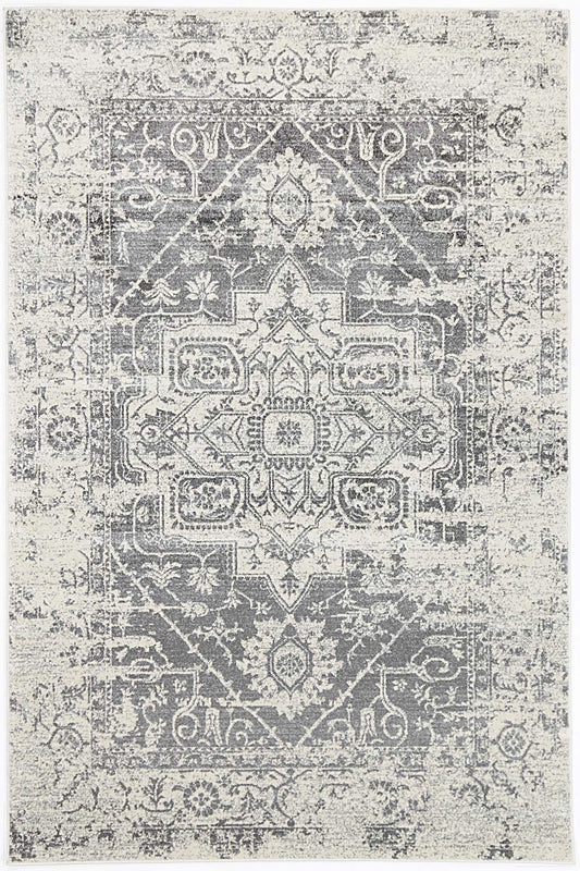 Exquisite Ivory & Grey Vintage Rug