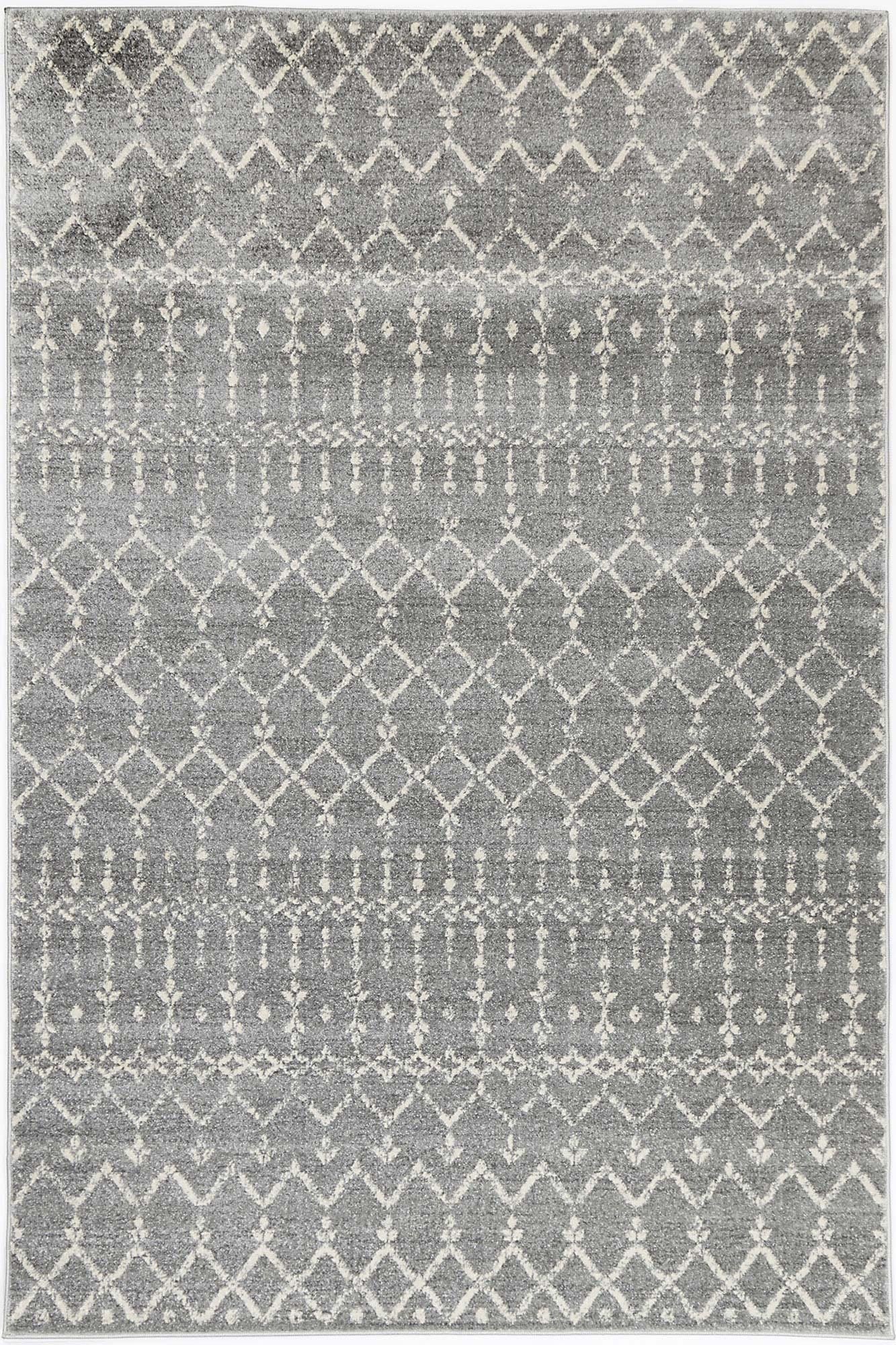 Exquisite Grey & Ivory Argyle pattern Rug