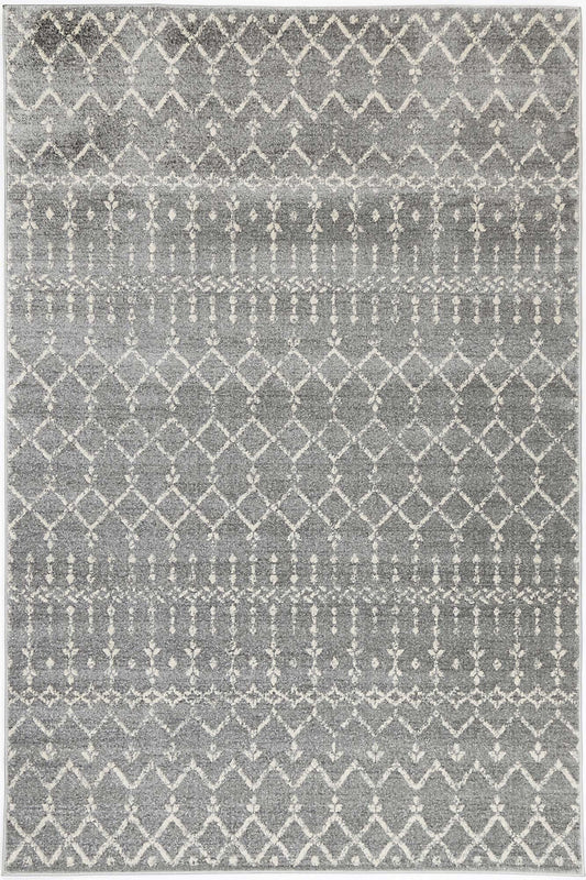 Exquisite Grey & Ivory Argyle pattern Rug