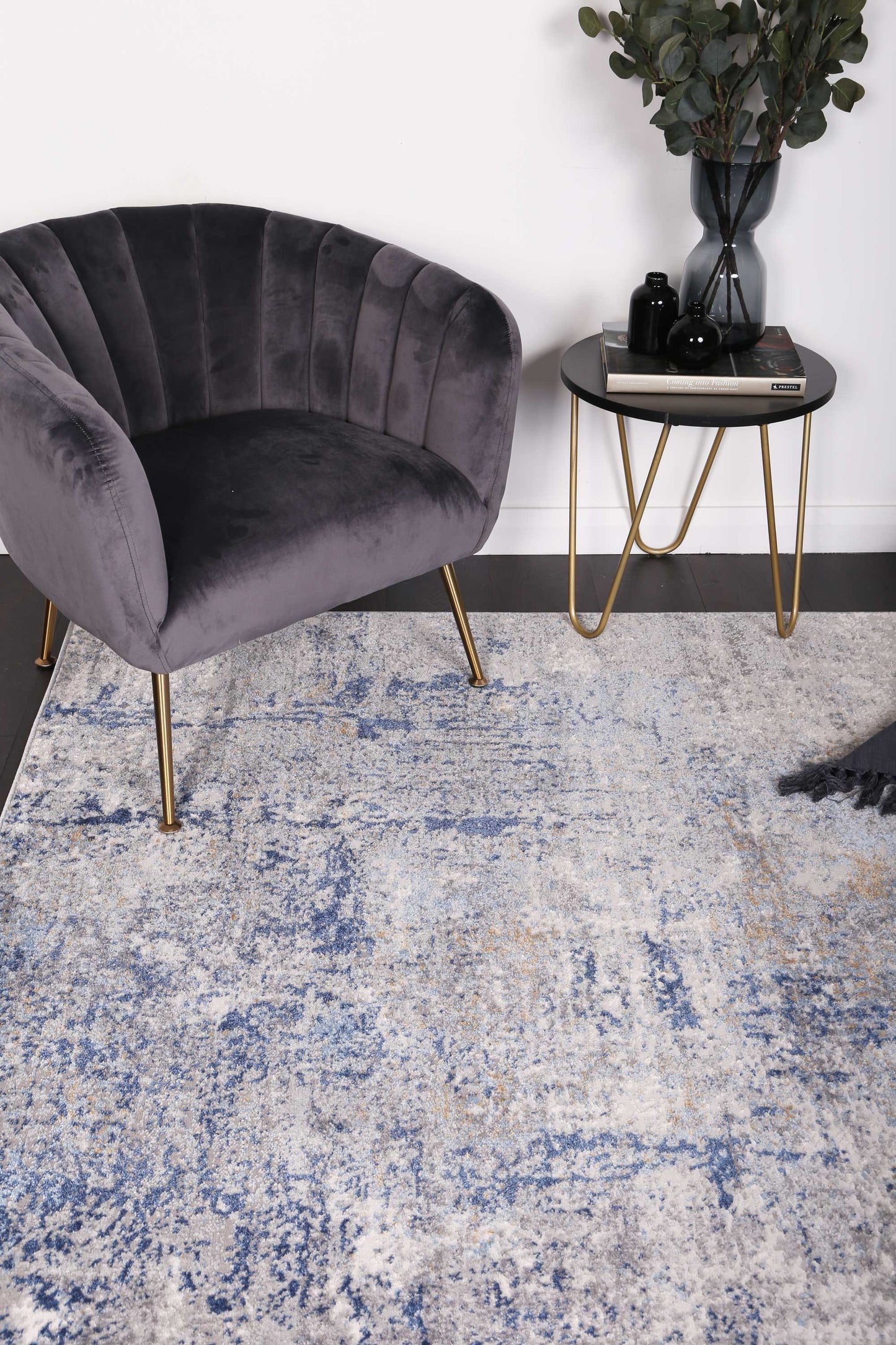 Diamond Abstract Blue Rug