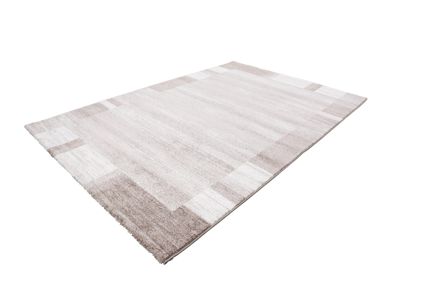 Feeling 500 Beige Plain Border Thick Rug - Lalee Designer Rugs