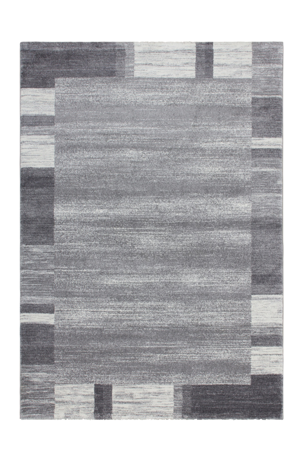 Feeling 500 Silver Plain Border Thick Rug - Lalee Designer Rugs