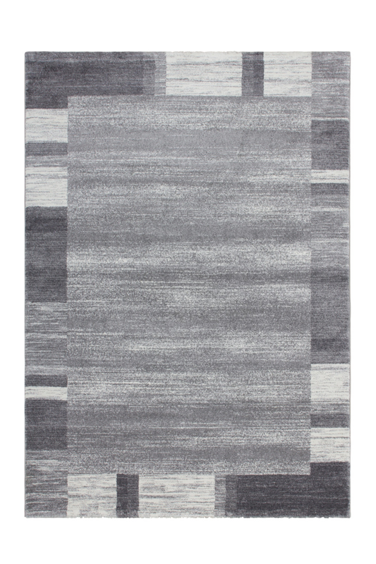 Feeling 500 Silver Plain Border Thick Rug - Lalee Designer Rugs