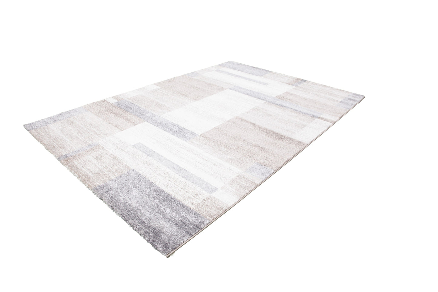 Feeling 501 Beige Silver Simple Thick Geometric Rug - Lalee Designer Rugs