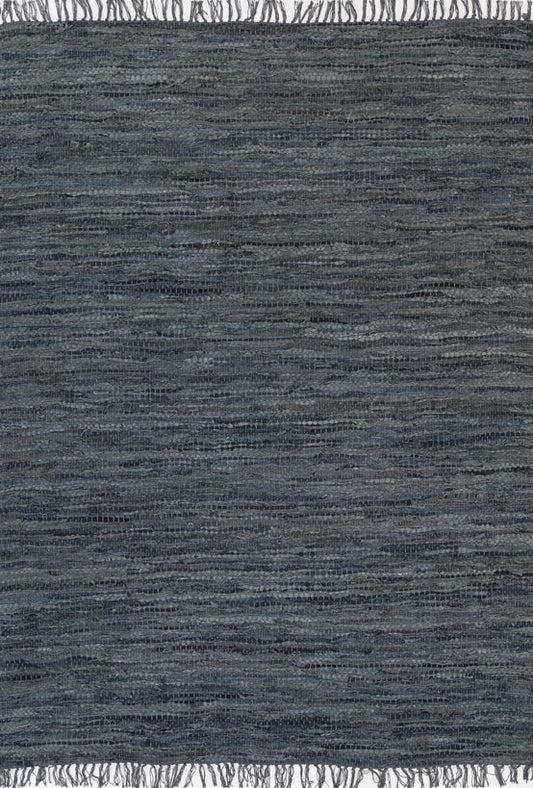 Galaxy Grey Leather Chindi Rug