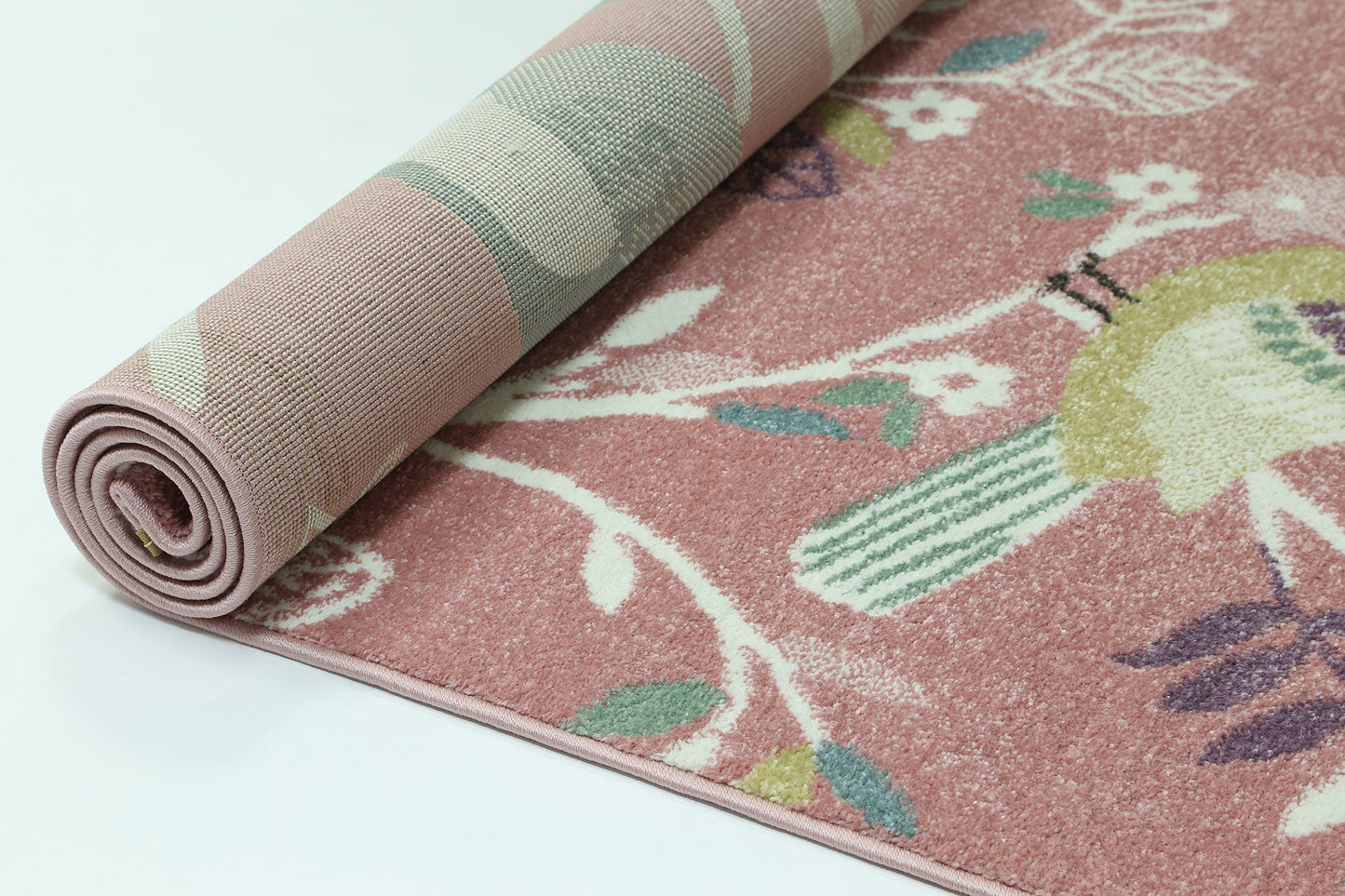 Happy Hands Bright Birds Pink Kids Rug