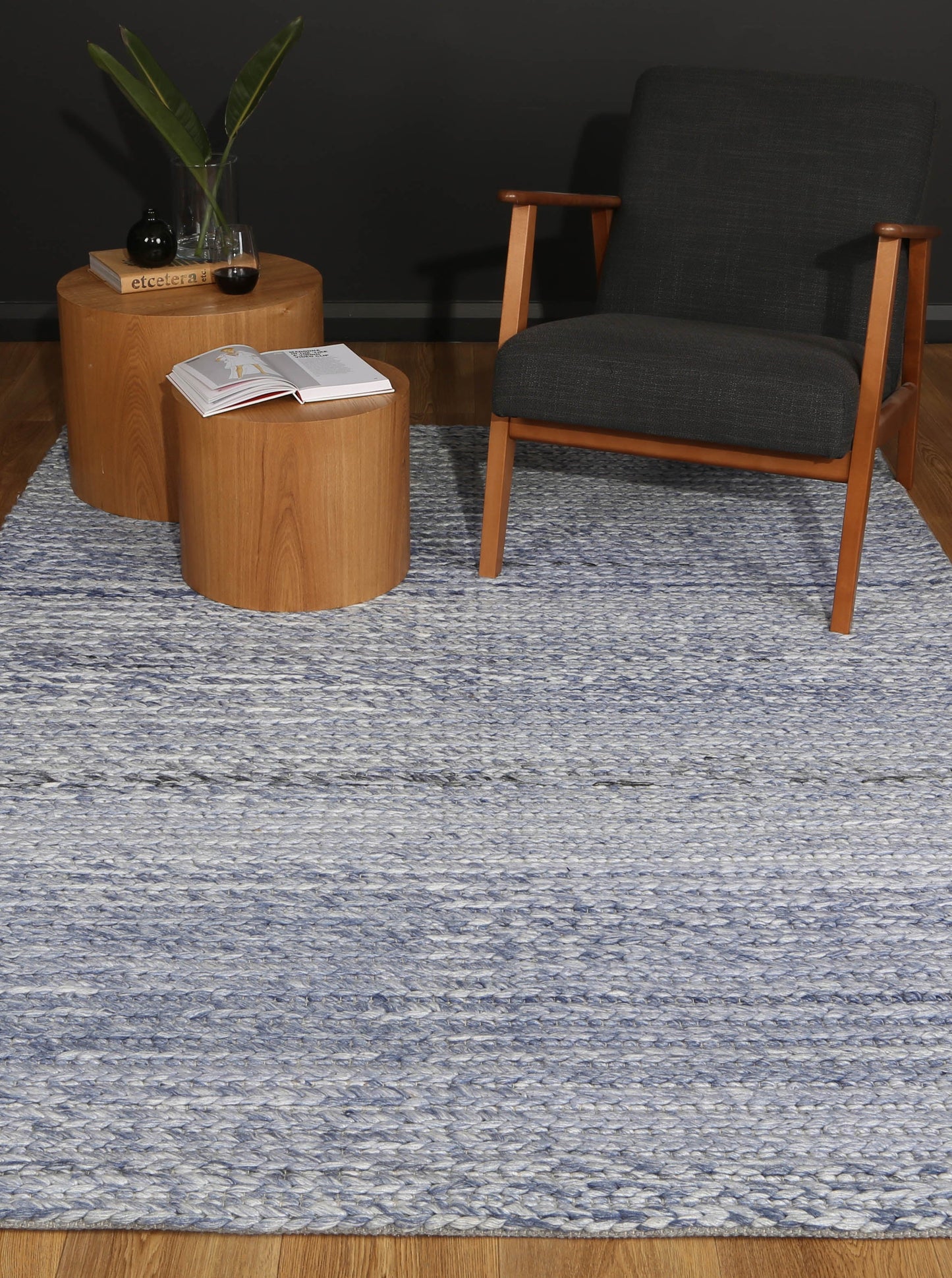 Paradise Cue Blue Wool Blend Rug