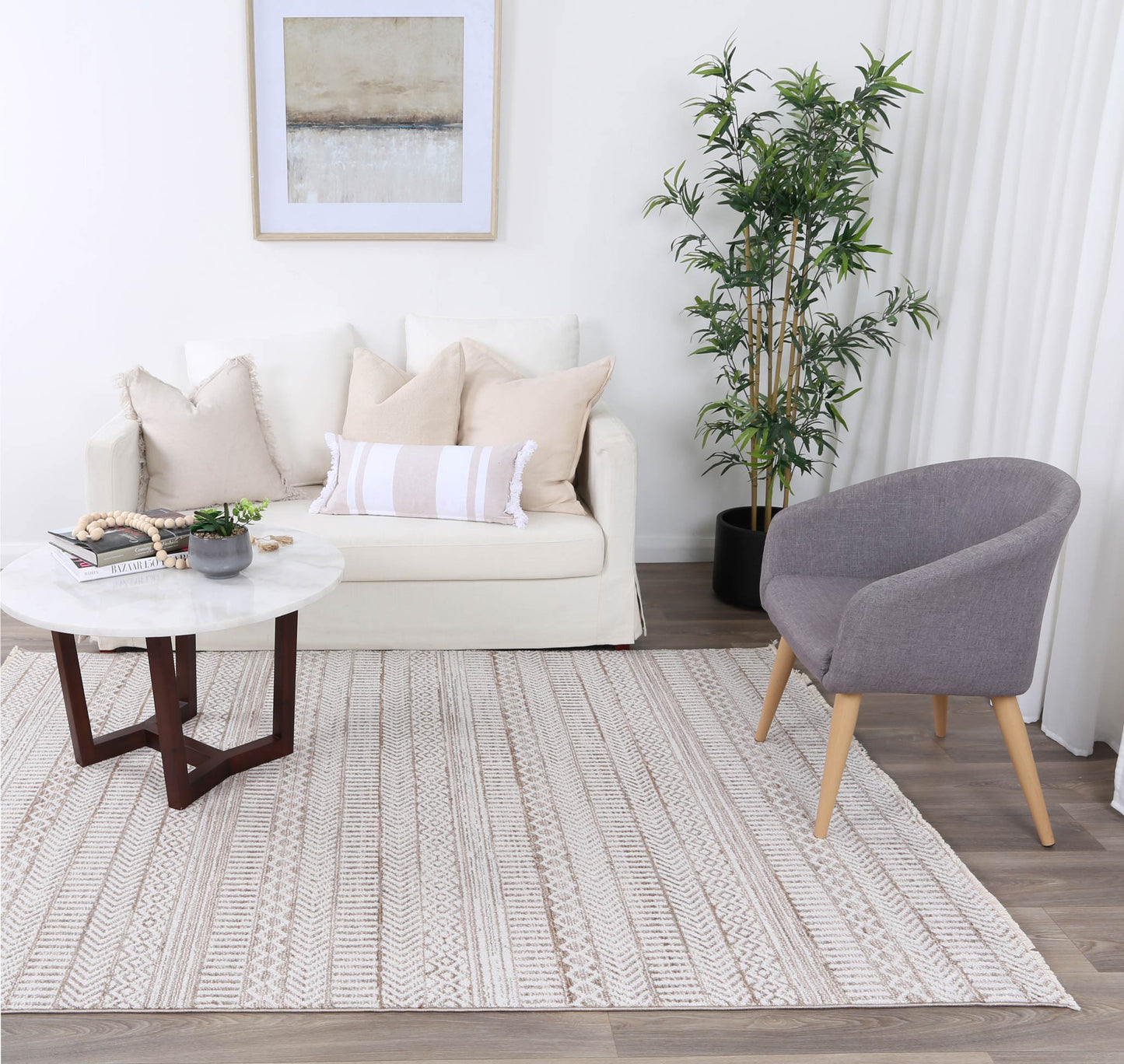 Yarra KermanBeige Tribal Soft Rug