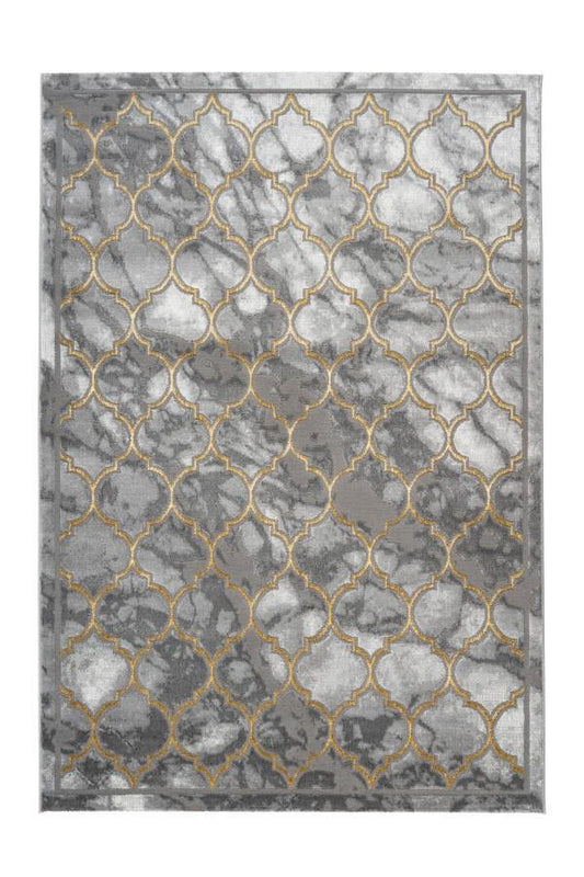 Adana 401 Gold & Silver Moroccan Pattern Rug