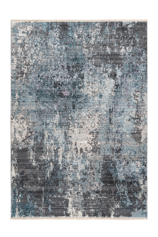 Medellin 400 Modern Abstract Silver-Blue Rug - Lalee Designer Rugs